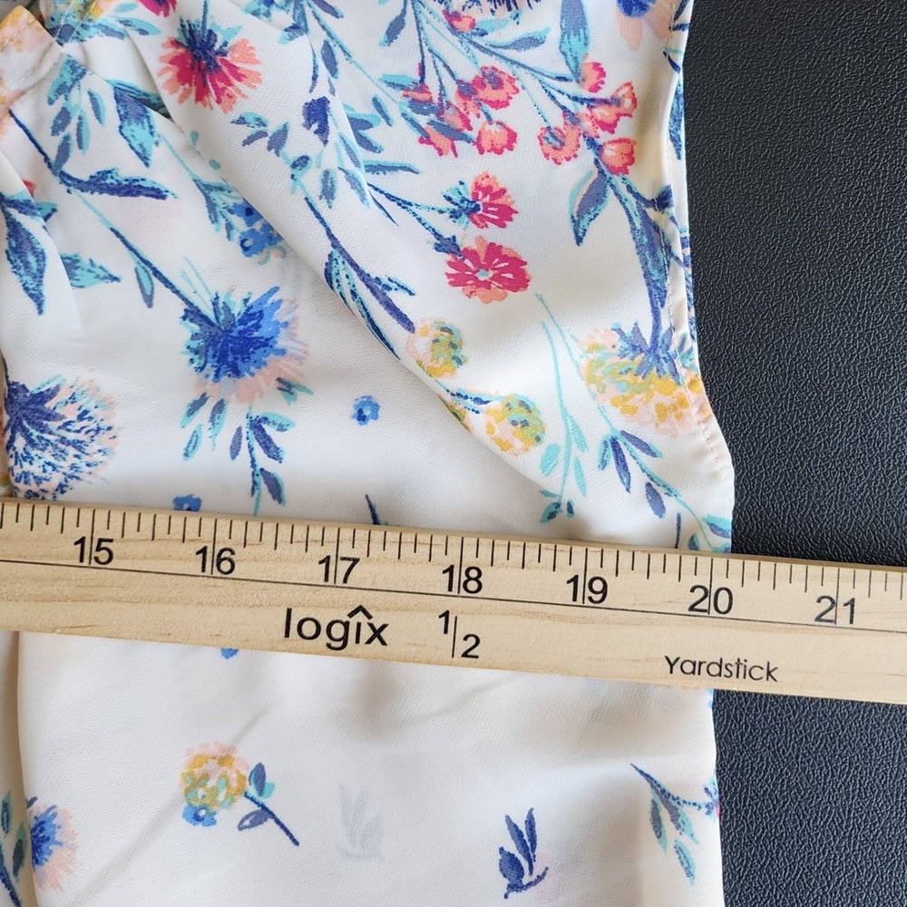 LC Womens Cottagecore White Botanical Wildflower Bow Back Sleeveless Top Size M - Picture 6 of 6